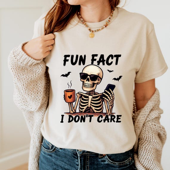 Funny Quote PNG: Sarcastic 'Fun Fact I Don't Care' Design (Digital Download