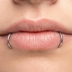 Stainless Steel Fake Lip Ring | Non-Piercing Hoop, Alternative Fashion