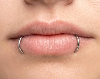 Falsk läppring i rostfritt stål | Icke-piercingring, alternativt mode