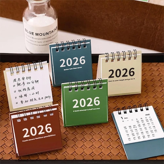 2026 Desk Calendar | Stylish Spiral Bound Calendar | Work & Study Planning Gift