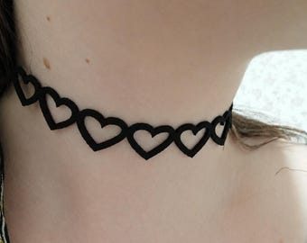 Schwarz Elastisch Tattoo Choker | 90er Jahre Retro Grunge Schmuck