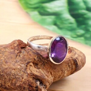 Amethyst Ring: Oval 925 Sterling Silver, February Birthstone
