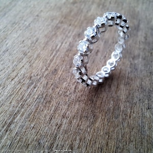 Moissanite Eternity Ring in Sterling Silver 925 Sterling Silver|Timeless Elegance for Weddings, Anniversaries,etc.|Perfect Jewelry Gift Idea