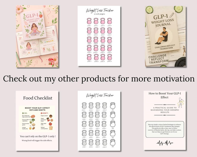 GLP-1 Injection Tracker Printable | 16-week Ozempic Wegovy Mounjaro ...