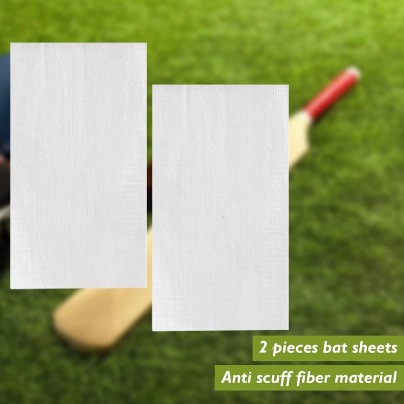 Pack of 2 Piece Transparent Cricket Bat Sheets Clear Anti Scuff Cricket ...