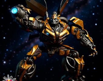 Bumble Mecha Krieger STL Statue & Büste | Hoch detailliertes 3D druckbares Modell für Sammler