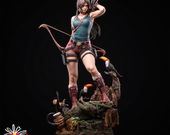 Archivo STL de Lara Croft / Modelo de impresión 3D de Tomb Raider / Estatua de aventura para coleccionistas y dioramas de cosplay