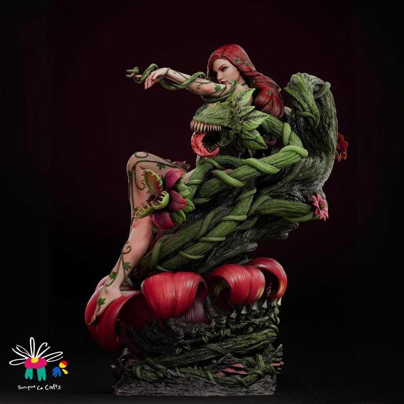 Highly detailed Poison Ivy 3D model for resin printing
