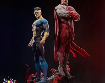 Father vs Son STL File | 3D Print Model | Superhero Statue | Collectible Figure for Fans & Display