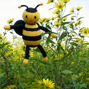 Honey the Bee PDF Knitting Pattern for Stuffed Animal image 1