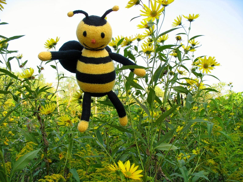 Honey the Bee PDF Knitting Pattern for Stuffed Animal image 1