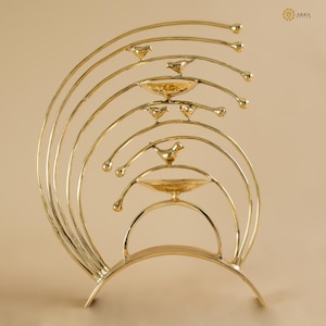 Handcrafted Brass Bird & Bowl Sculpture, Modern Art Decor, Minimalist Centerpiece, Unique Metal Home Decoration