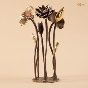 Handcrafted Brass Lotus Sculpture , Elegant Metal Floral Art, Spiritual & Nature-Inspired Home Décor, Brass Diwali decor, Diwali gifts