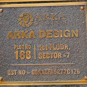 Custom Engraved Brass Nameplate: Elegant Home, Villa, Office Sign