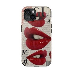 Coques de téléphone robustes Kisses - Design pour les lèvres, accessoires colorés pour les amateurs de mode, cadeaux pour elle, coques de téléphone tendance, étuis de protection