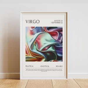 Virgo Zodiac Print: Minimalist Astrology Art (Digital Download)