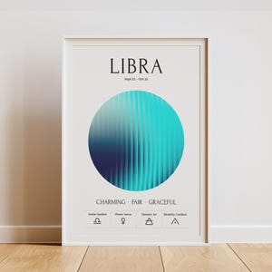 Libra Zodiac Art Print: Abstract Astrology Poster, Modern Home Decor (Digital Download