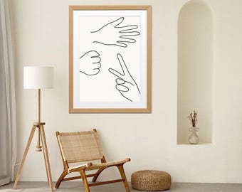 Decorative Wall Art - Rock, Paper, Scissors