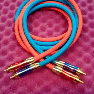 Premium Handcrafted RCA Audio Cable 115 cm – Directional, Canare, Fabric Braid