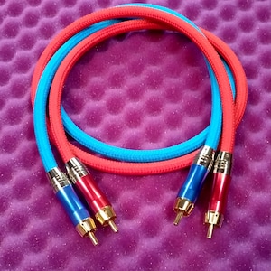 Premium Handcrafted RCA Audio Cable 75 cm – Directional, Canare, Fabric Braid