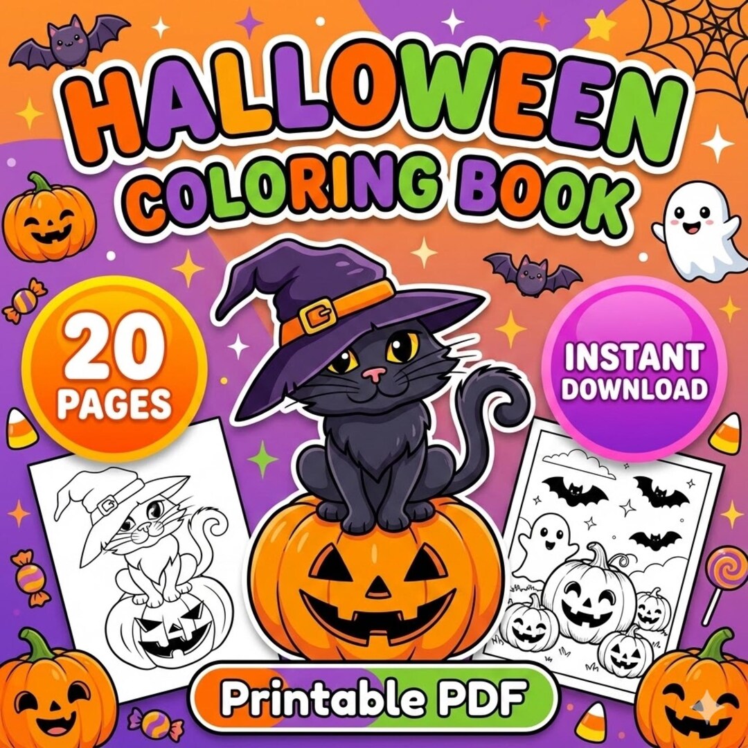 Halloween Activity Book Printable PDF Kids Spooky Pages Ghost Pumpkin ...