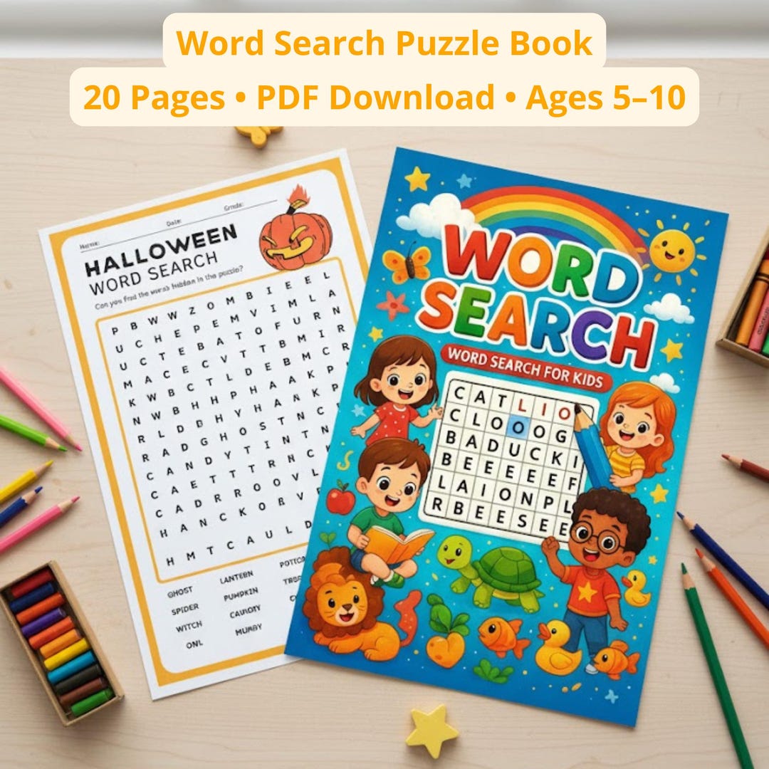 Kids Word Search Puzzles Ages 4-8 Fun Learning Printable PDF