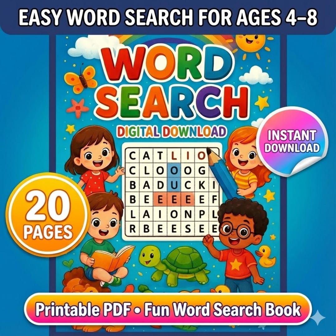 Word Search Booklet.pdf Word Search Book Printable Educational Activity Puzzles 20 Page PDF - Etsy