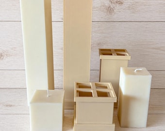 Square Candle Mold, Square Pillar Candle Mold, Reusable Plastic Mold for DIY Candle Making, Beeswax Candle Mold, Prism Mold