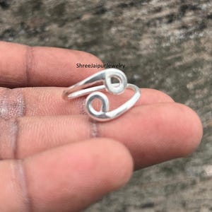 Handmade Sterling Silver Spiral Ring: Adjustable Boho Swirl Jewelry
