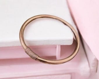 Bracelet jonc en cuivre fait main : Bracelet manchette minimaliste rustique