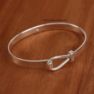 Adjustable Silver Bangle Bracelet – Minimalist Jewelry Gift, Dainty Everyday bangle ,Elegant Silver Bangle Handmade Silver Bangle Gift
