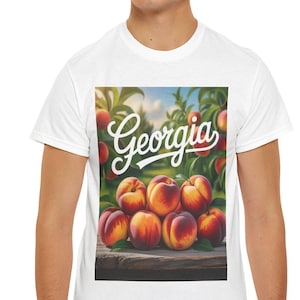 Georgia Peaches Cotton Tee: maglietta unisex stile Southern Summer