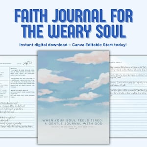 30-Day Christian Devotional Journal for Women: Gentle Faith Journal (PDF Download & Canva Template