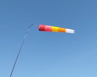 100 cm SUNSET Wind cone, flag made from 100 % made from a recycled paragliderer, wind sock