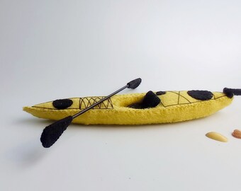 Felt KAYAK, sea kayak decoration,  stuffed felt Kayak Ornament, Toy,