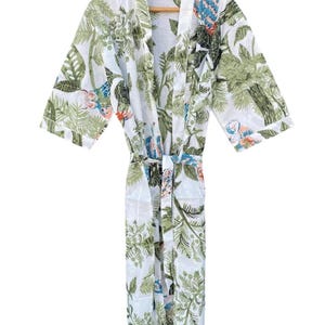 Robes, Lightweight pure cotton kimono robe, ladies night gown, kimono dressing gown, bridesmaid gowns, sustainable women bathrobe, Kimono