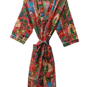 Robes, Lightweight pure cotton kimono robe, ladies night gown, kimono dressing gown, bridesmaid gowns, sustainable women bathrobe, Kimono