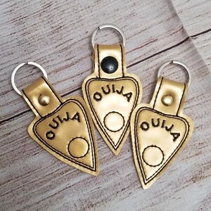 Ouija, Mystic, Golden, Keychain, Snap tab, Witch, Halloween, Occult, Spooky, Horror, Gift, Fan, Magick