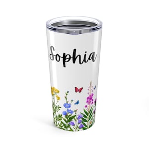 Wildflower tumbler personalized, Yeti tumbler, Vintage tumbler set, Custom Floral tumbler , Boho tumbler ,20 oz tumbler, wildflower gift