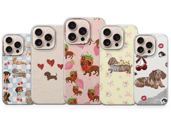 Capa para celular com estampa de Dachshund: Capa fofa com estampa de cachorro salsicha, presente perfeito para amantes de cães.