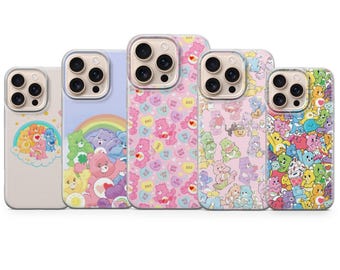 Care Bears Inspired Phone Case: Pastel Kawaii Rainbow Case, Cute iPhone Cover