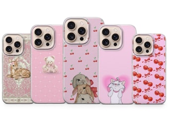 Custodia per telefono Coquette: fiocchi rosa femminili, cuori