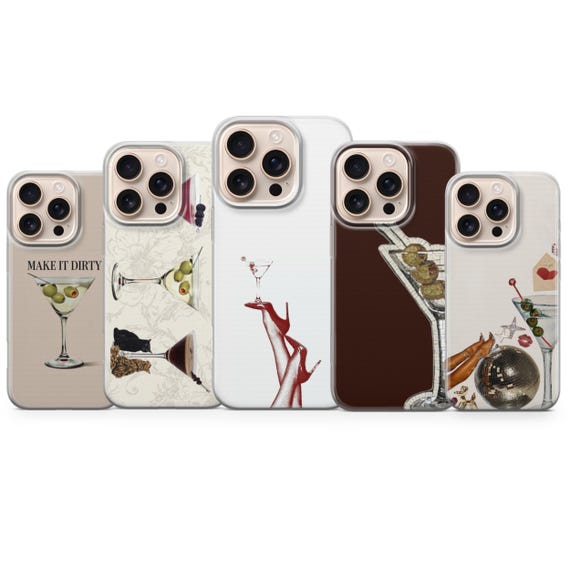 Martini Aesthetic Phone Case | It Girl Chic Phone Cover | Cocktail Glam Case