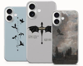 Vierte Flügel inspirierte Handyhülle: Drachen Fantasy Ästhetik, Romantasy Handyhülle