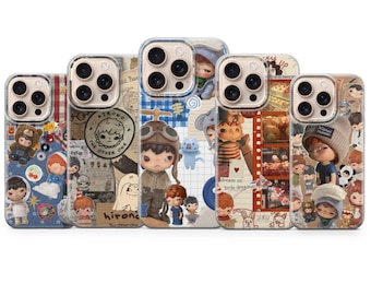 Hirono Inspired Phone Case: Moody Art Toy Aesthetic, Minimal Collector Style Clear Case