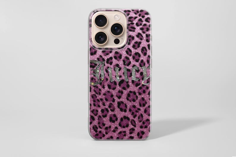 Pink Leopard Y2K Phone Case | Girly Glam Aesthetic iPhone Case | Hot Pink Animal Print Cover | 2000s Diva Style image 7