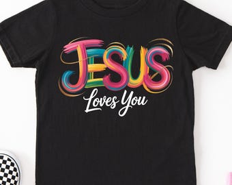 Love Like Loves You Jesus Kids T-Shirt, Christian Youth Shirt, Jesus Coquette Bows Toddler Shirt, Religious Kids Tee