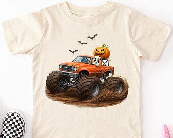 Halloween Monster Truck Shirt, Boys Halloween Shirt, Pumpkin Halloween Shirt, Halloween Gift for Kids, Toddler Halloween Tee, Trick or Treat