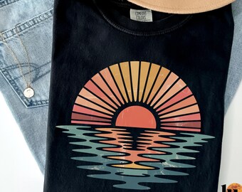 Vintage Sea Retro Ocean Sun Summer Shirt, Comfort Colors Coastal Summer Tee, Beach Vacation TShirt, Ocean Lover Gift Sunshine TShirt