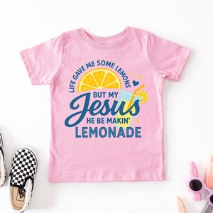 Youth Lemonade Faith Tee, Teen Shirt, Christian Apparel, Lemon shirt, Fun Gift for Kids, Lemonade shirt for kids, gift for girl, Jesus shirt